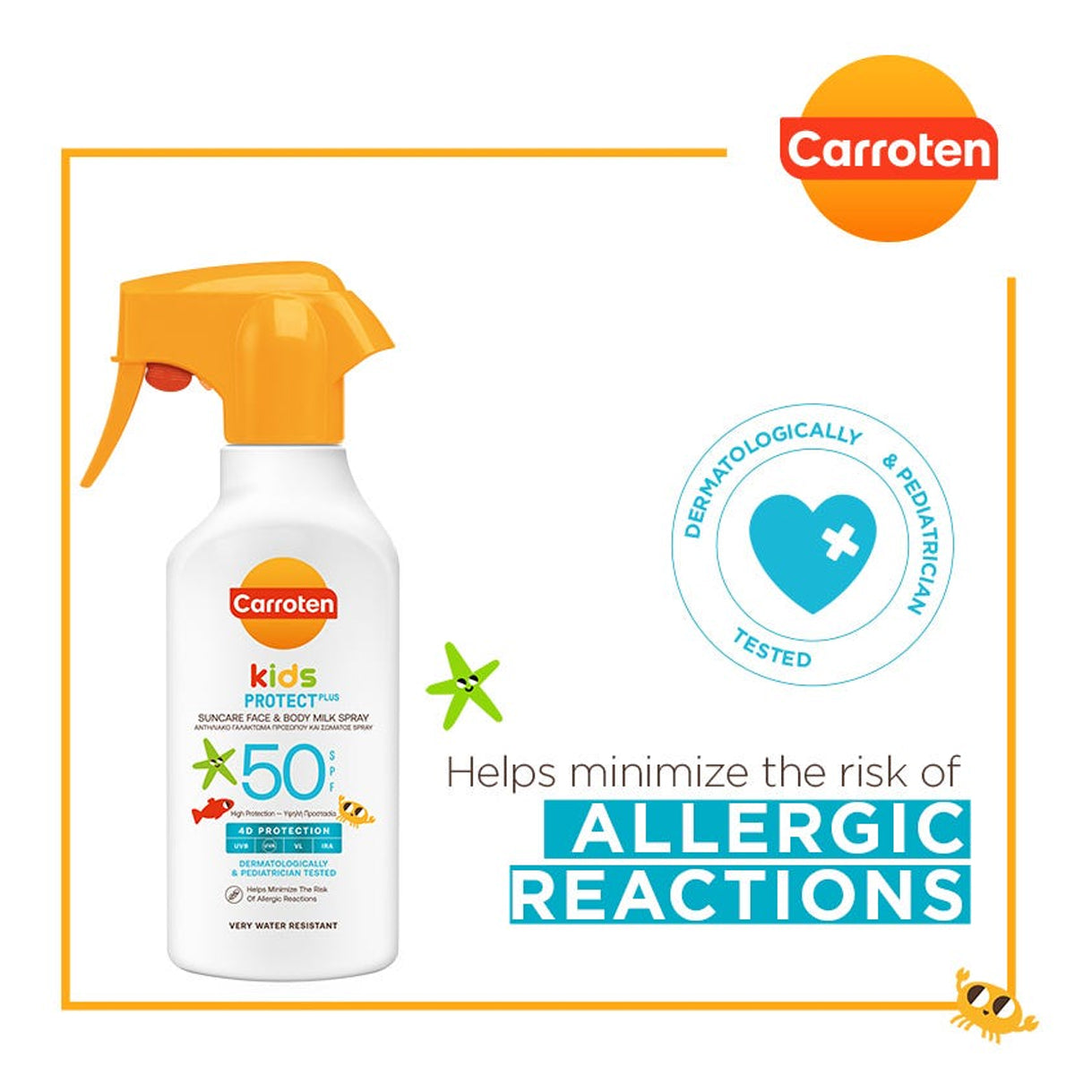 Carroten Kids Suncare Face & Body Milk 4D Protection SPF50 270ml Carroten Kids Suncare Face & Body Milk 4D Protection SPF50 270ml