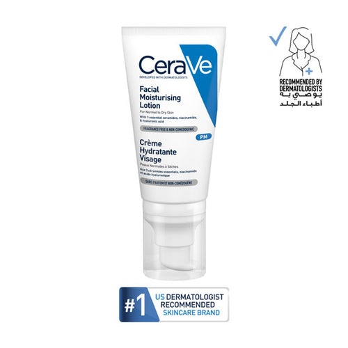 CeraVe PM Daily Facial Moisturiser Lotion for Normal to Dry Skin 52ml