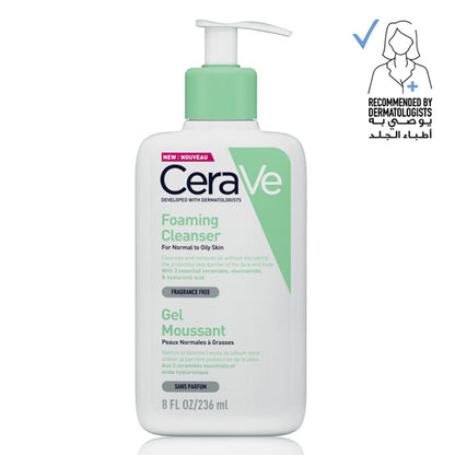 Cerave Foaming Cleanser for Normal to Oily Skin with Hyaluronic Acid 236Ml