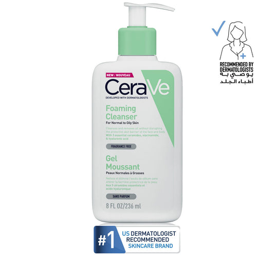 Cerave Foaming Cleanser for Normal to Oily Skin with Hyaluronic Acid 236Ml 