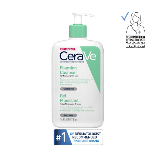 Cerave Foaming Cleanser for Normal to Oily Skin with Hyaluronic Acid 473Ml
