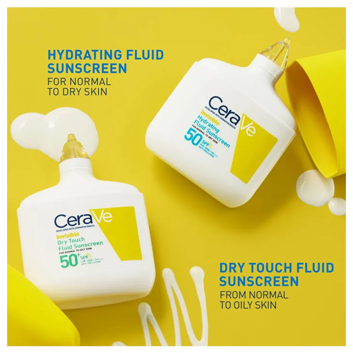 Cerave Invisible Hydrating Fluid Sunscreen SPF50 Normal to Dry Skin 50ml