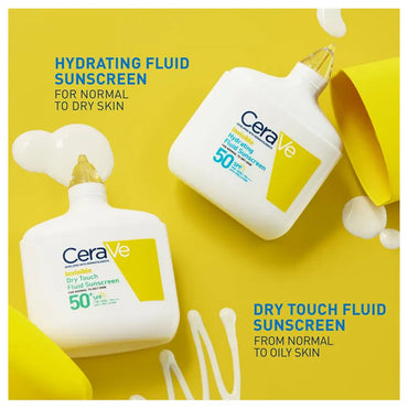 Cerave Invisible Hydrating Fluid Sunscreen SPF50 Normal to Dry Skin 50ml