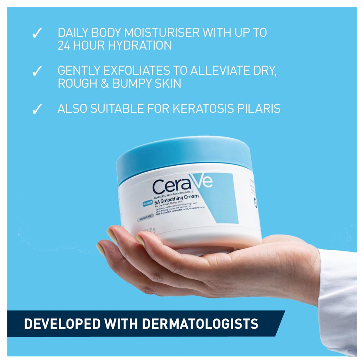 Cerave SA Smoothing Cream for Dry, Rough, Bumpy Skin 10% Urea 340g