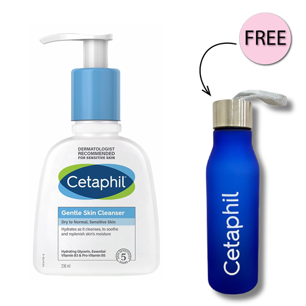 Cetaphil Gentle Skin Cleanser 236Ml + Free Cetaphil Water Bottle