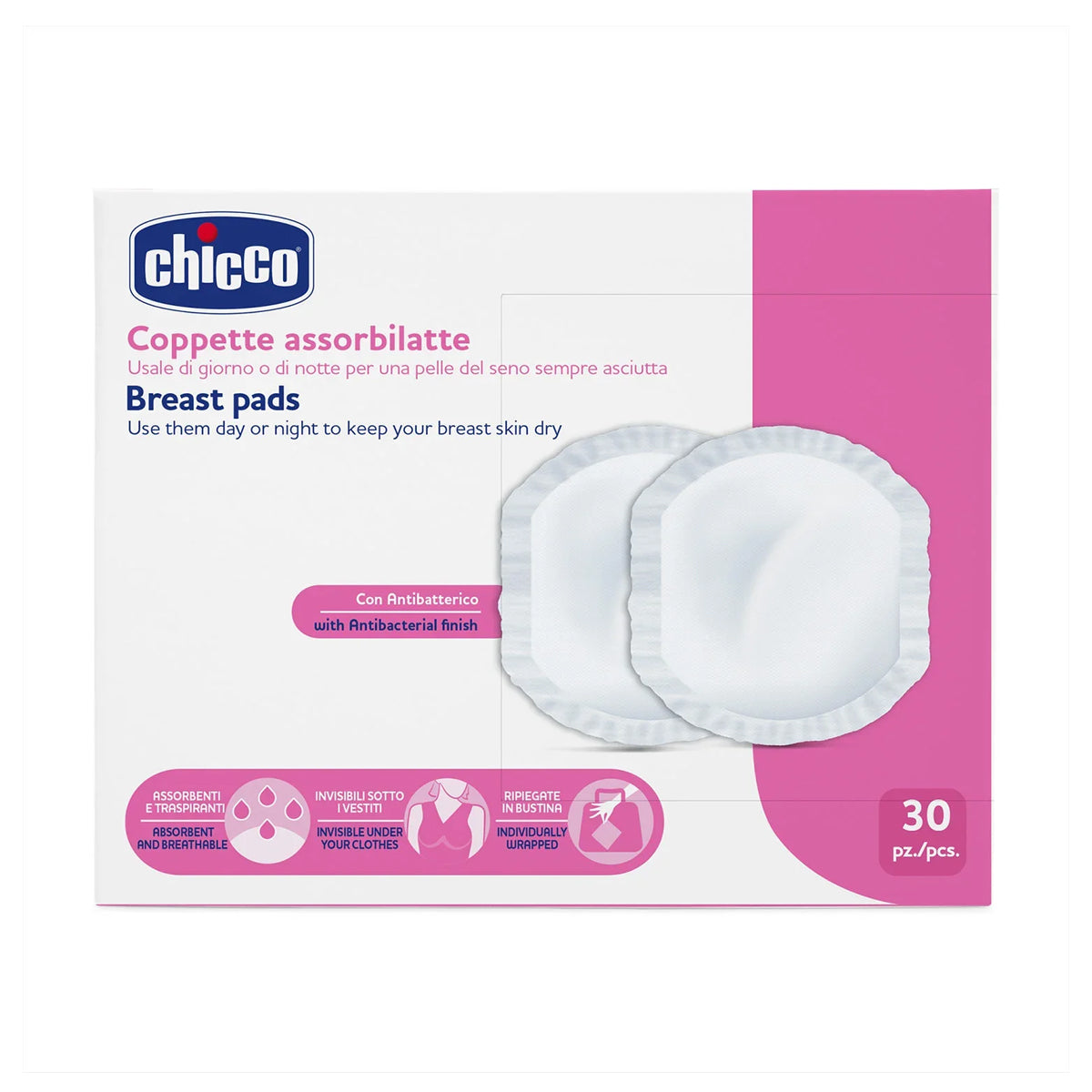 Chicco Antibacterial Breast Pads 30 Pcs