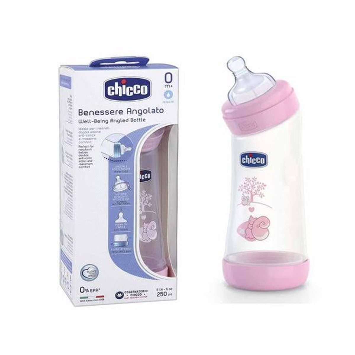 Chicco Bottle Well Being Angel Normal Silicone Nipple 250ml