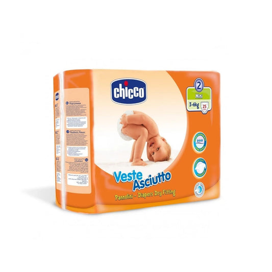 Chicco Diapers Size 2 Mini 3-6 KG, 25 Pieces