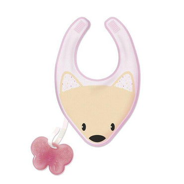 Chicco Fresh Bib, Teething Ring with Pink Bib