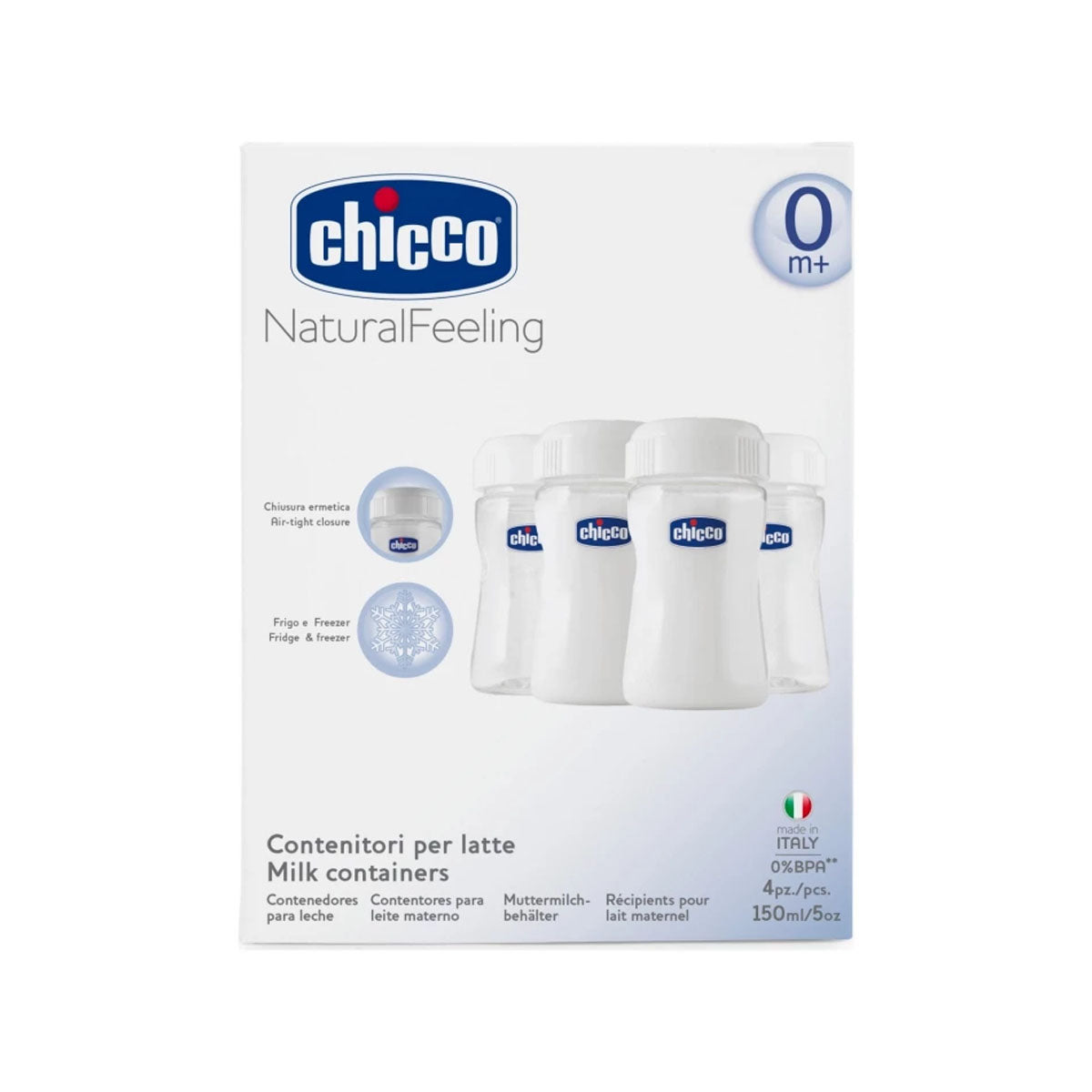 Chicco Natural Feeling Milk Containers (4 Pieces)