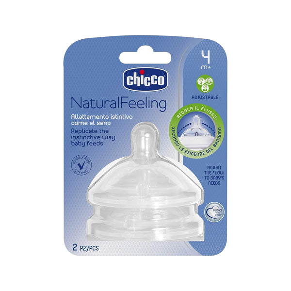 Chicco Natural Feeling Teat 4m+ Adjustable Flow 2 Pcs