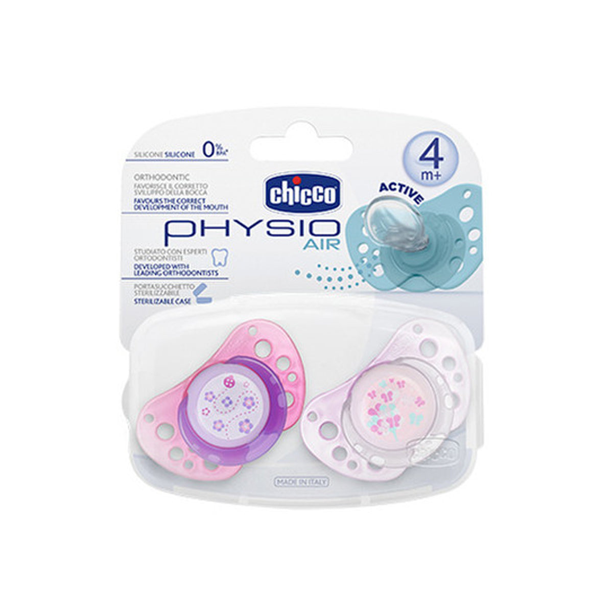 Chicco Physio Air Classic baby pacifier Silicone Pink