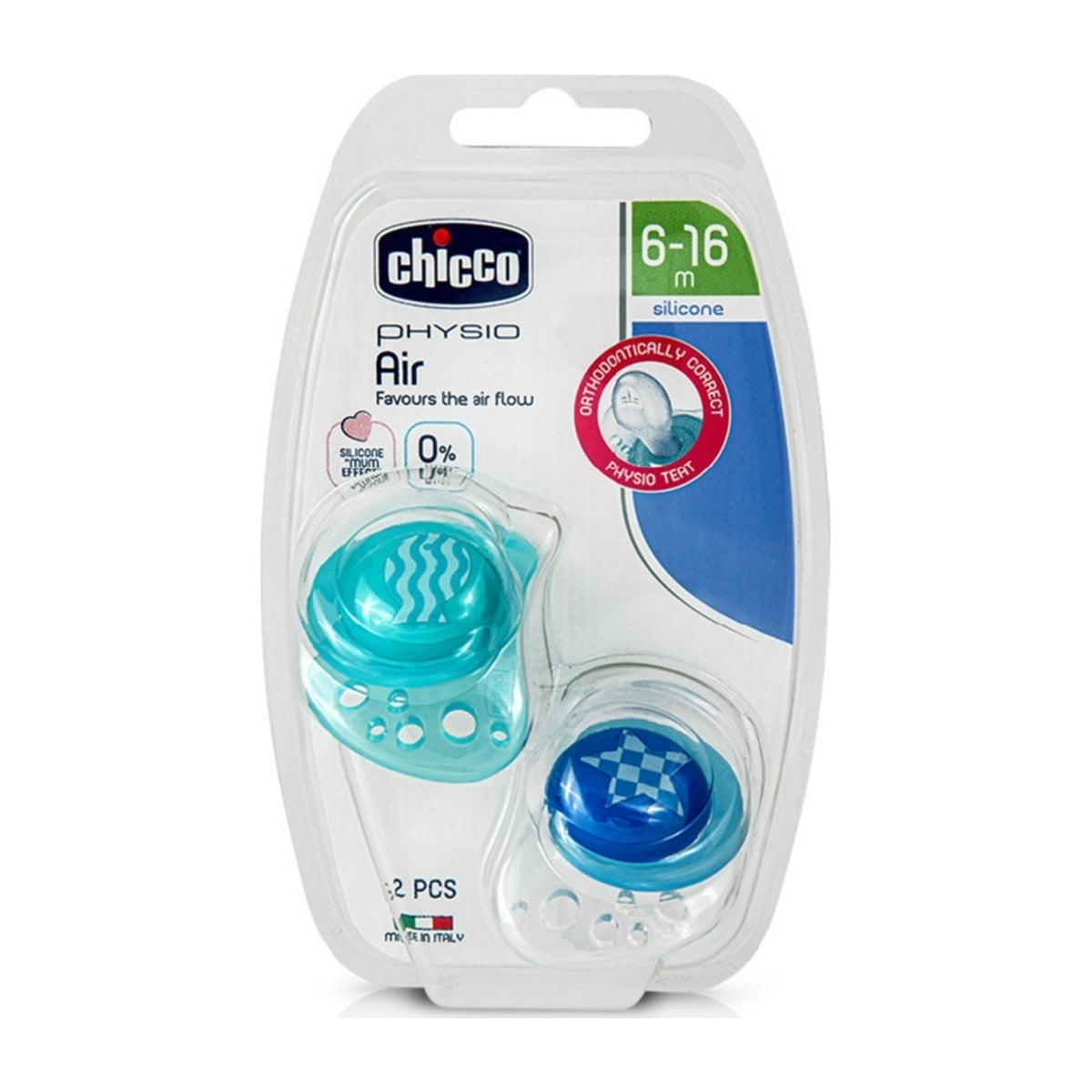 Chicco Physio Air Orthodontic Soother 6-16m+ 2pcs Chicco Physio Air Orthodontic Soother 6-16m+ 2pcs