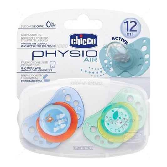 Chicco Physio Air Soother With Case Silicone 12M+ Girl 2PCS