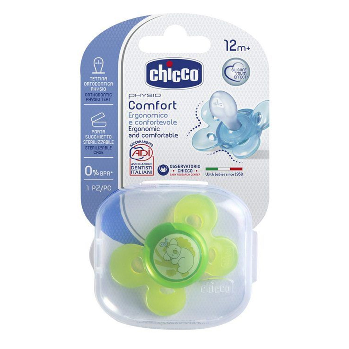 Chicco Physio Comfort Soother Neut Silicone 12+ 1PC
