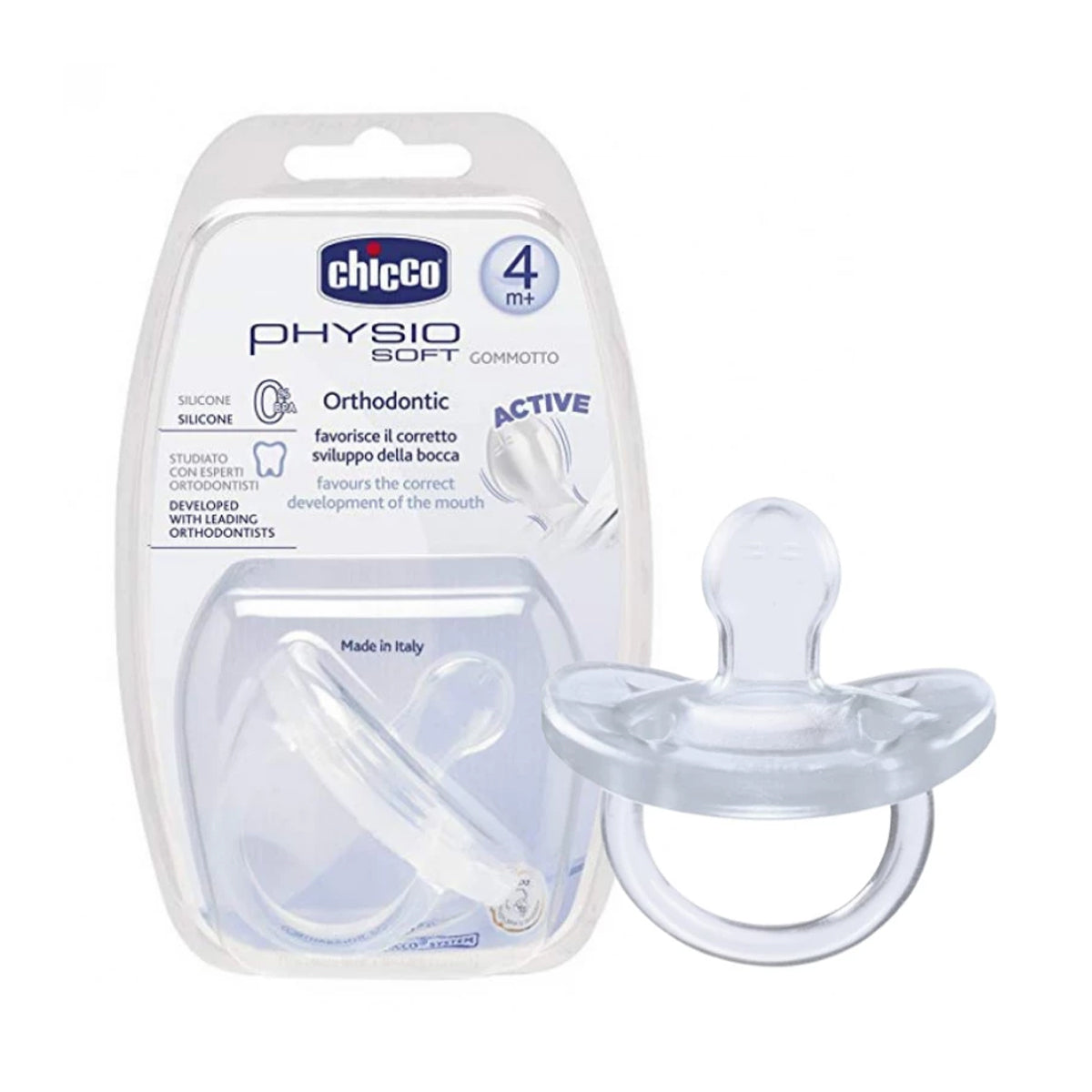 Chicco Physio Soft Soother Silicone (4M+) 1 Piece Neutral