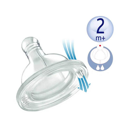 Chicco Physiological Silicone Teat Medium Flow 2Pcs