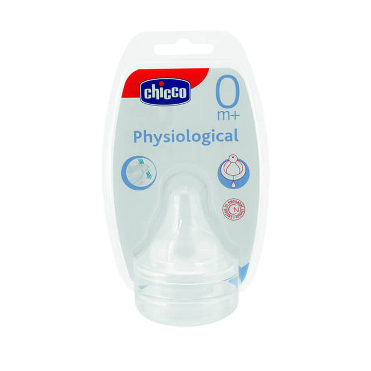 Chicco Physiological Silicone Teat Regular Flow 2Pcs