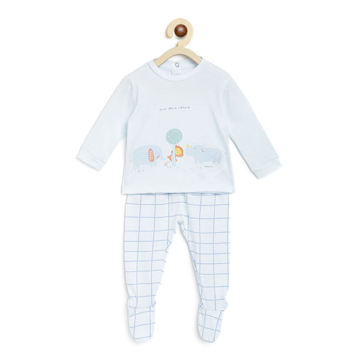 Chicco Printed Long-sleeve 2Pcs Set Blue Chicco Printed Long-sleeve 2Pcs Set Blue