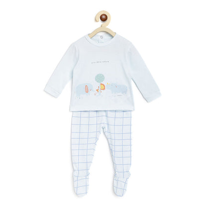 Chicco Printed Long-sleeve 2Pcs Set Blue