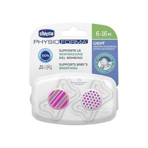Chicco Soother Physio Light 6-16m Sil 2 Pc