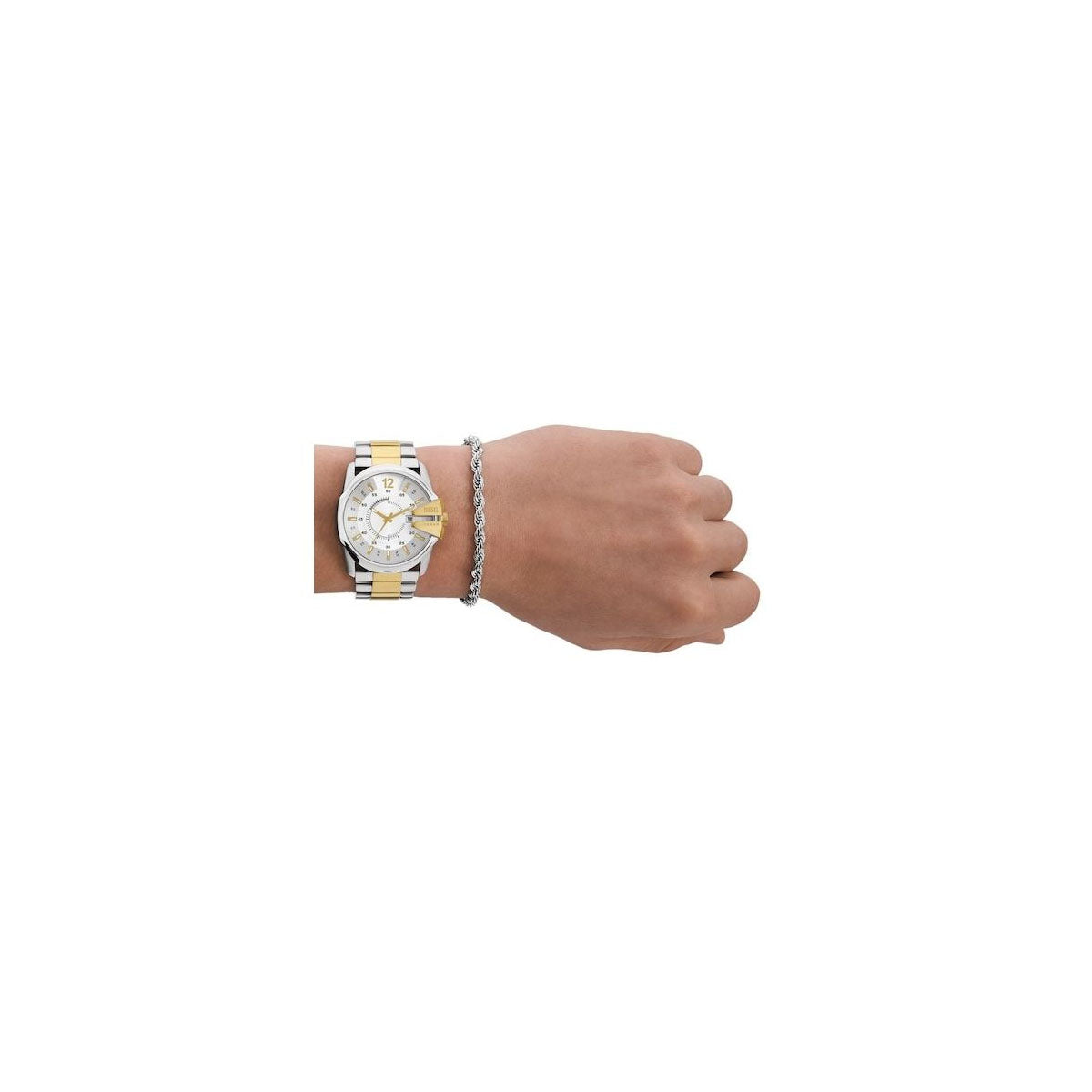 Diesel DZ2182SET Men’s Watch 45 Mm Silver Gold Gift Set Diesel DZ2182SET Men’s Watch 45 Mm Silver Gold Gift Set