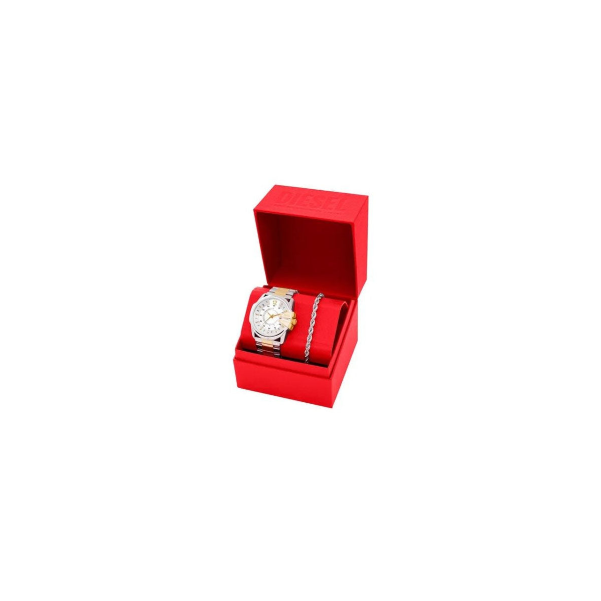 Diesel DZ2182SET Men’s Watch 45 Mm Silver Gold Gift Set Diesel DZ2182SET Men’s Watch 45 Mm Silver Gold Gift Set