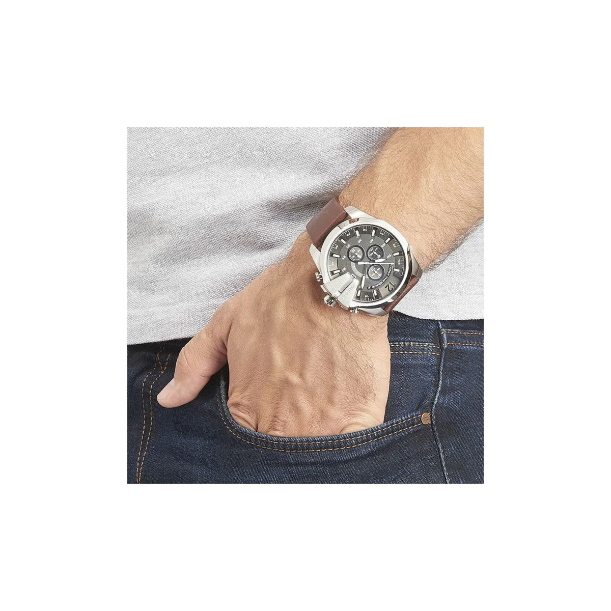 Diesel DZ4290 Mega Chief Men's Watch 51mm Brown
