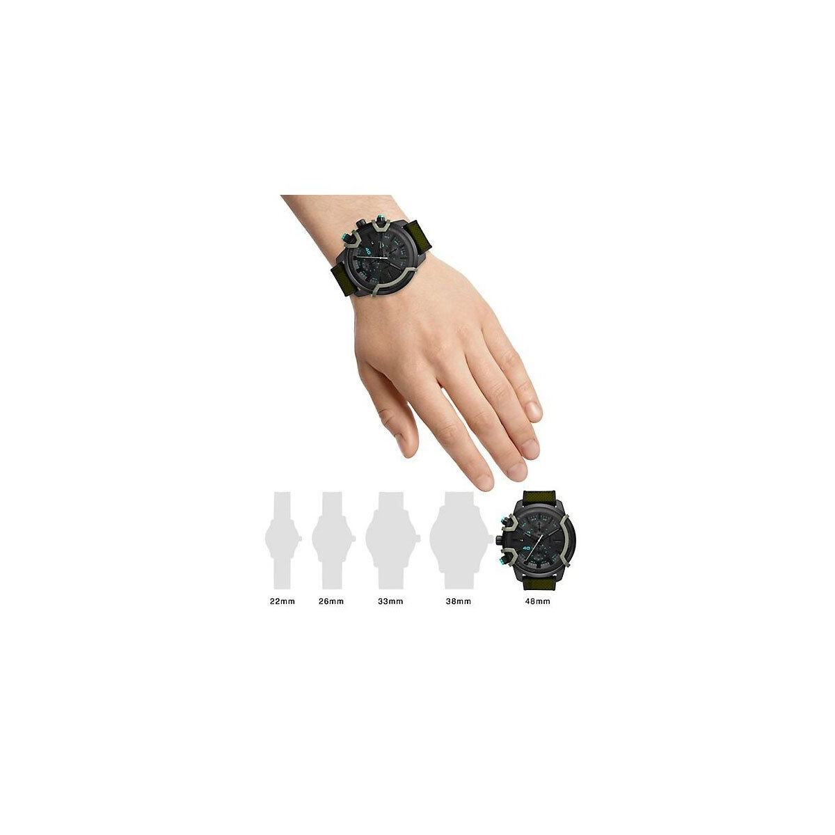 Diesel DZ4563 Griffed Men’s Watch 48mm Green Diesel DZ4563 Griffed Men’s Watch 48mm Green