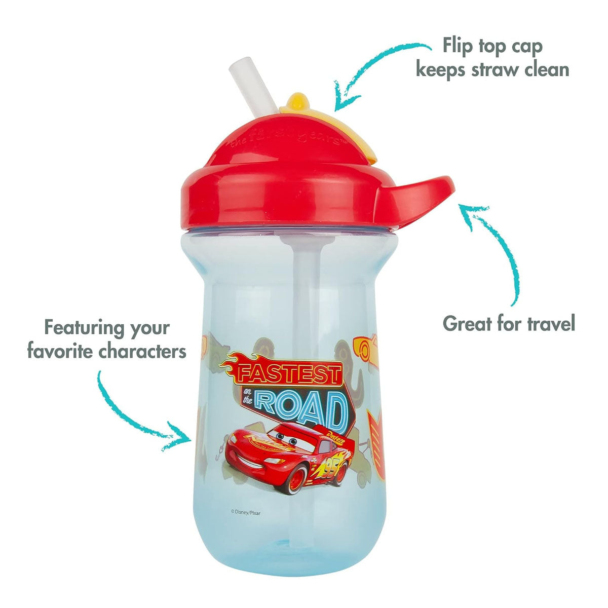 The First Year Disney Cars Flip Top Straw Cup