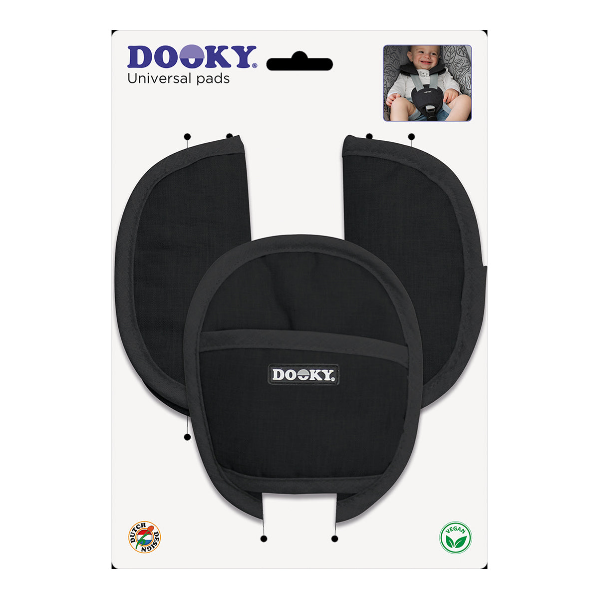 Dooky Universal Pads Black Uni
