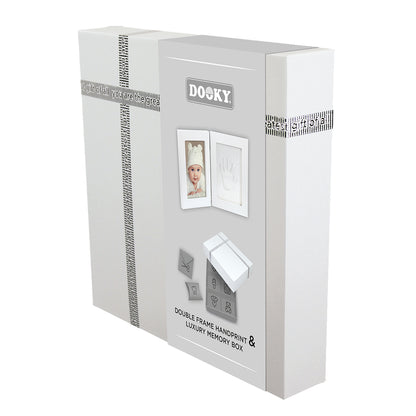Dooky Gift Set Handprint Double Frame White