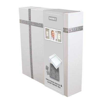 Dooky Gift Set Triple Frame White Handprint