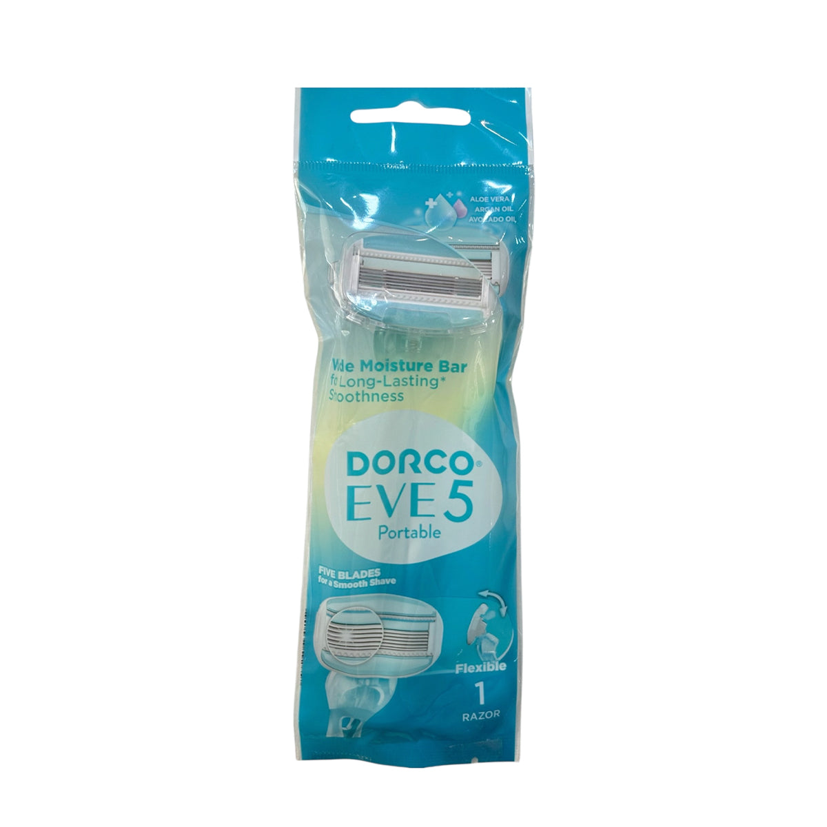 Dorco Eve 1 Portable Razors for Women, 5 Blades Blue