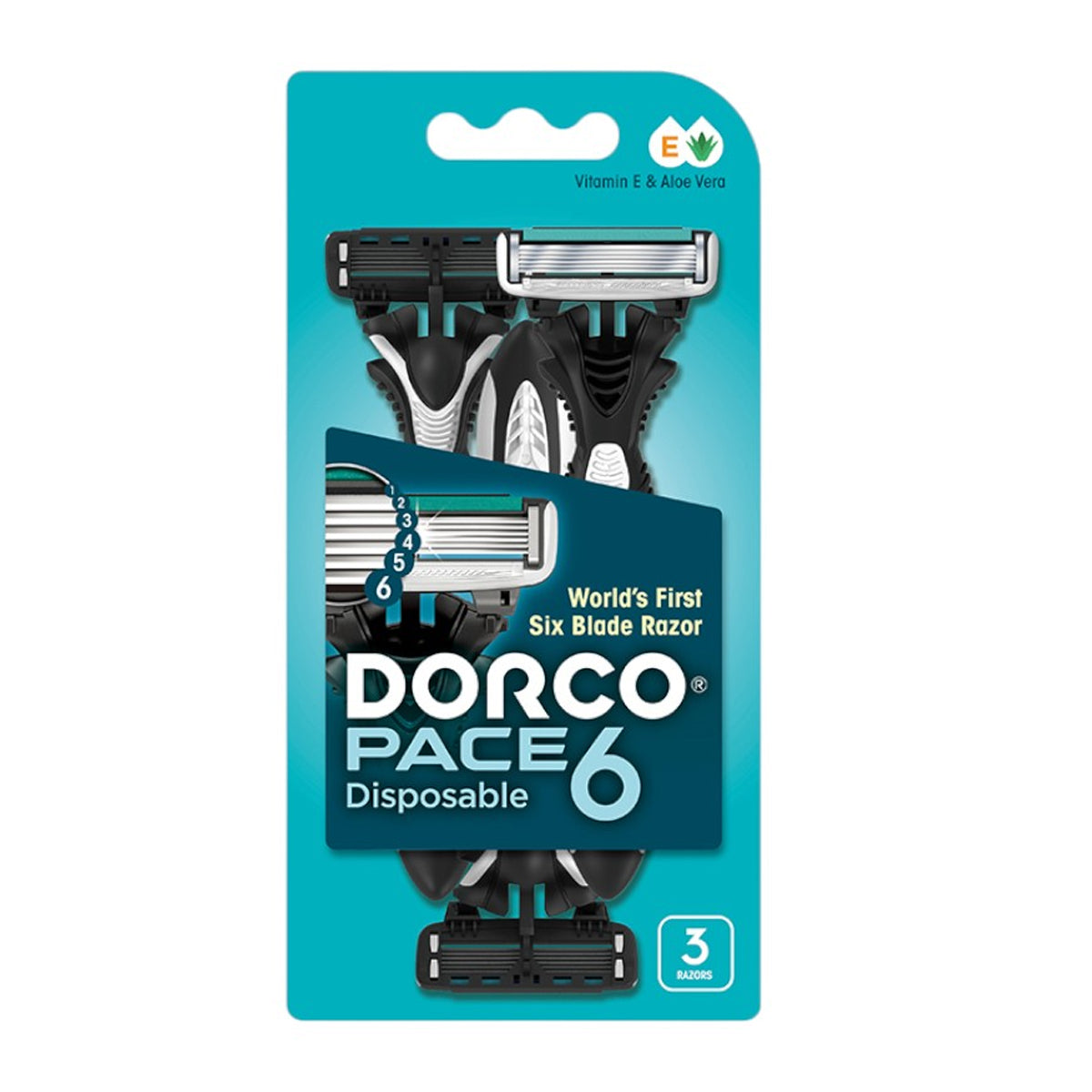 Dorco Pace 6 Disposable Razor for Men With Six Precision Stainless Steel Blades