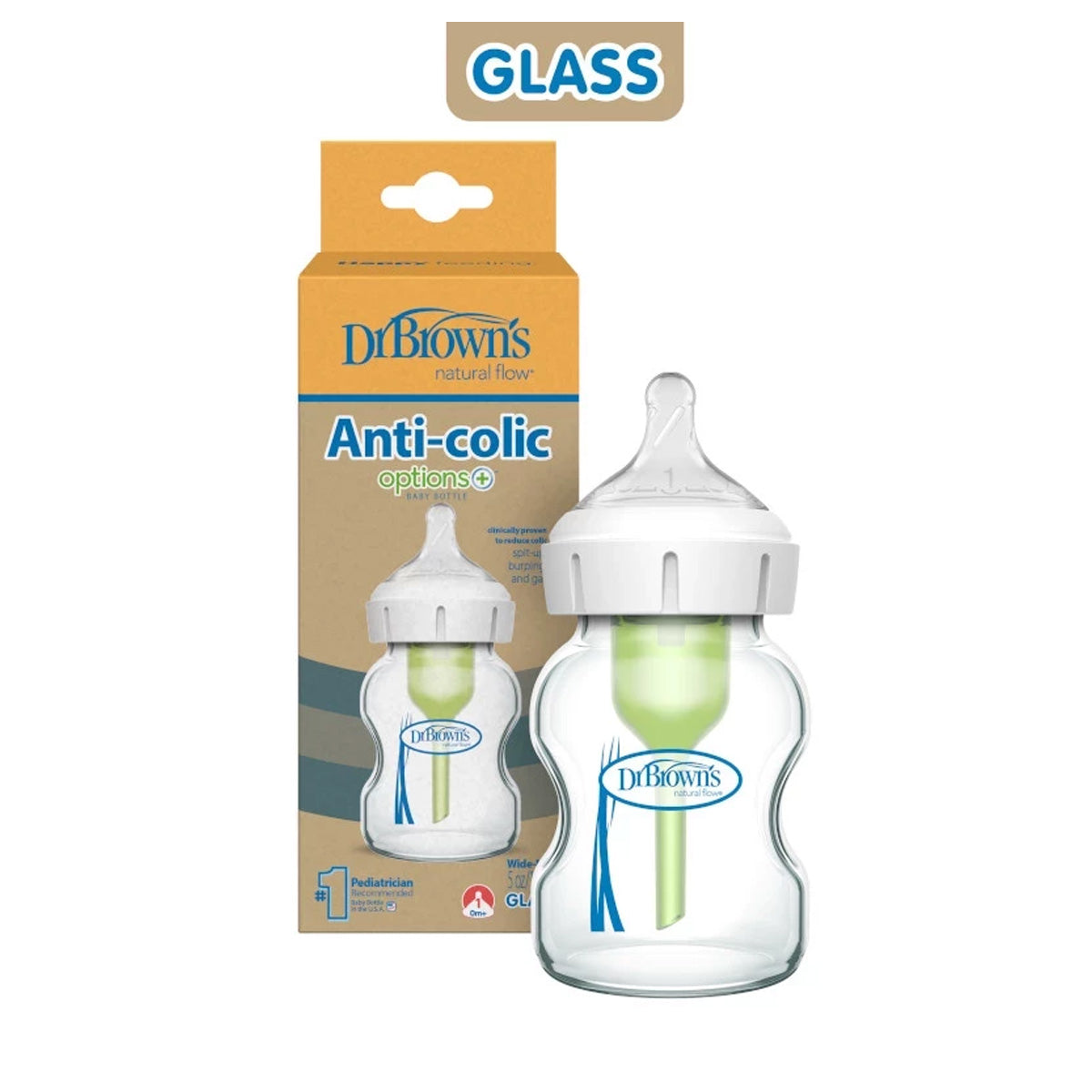 Dr. Brown's Glass Wide-Neck Options+ Bottle 5 oz/150 ml 1-pack