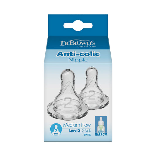 Dr. Brown’s Level-2 Silicone Narrow Nipple 2-Pack