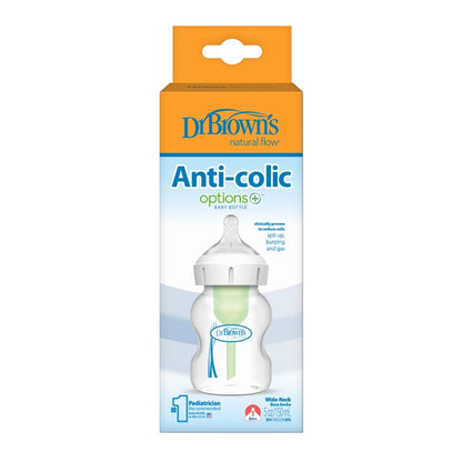 Dr. Brown’s Plastic Wide-Neck Options+ Bottle, 5 oz /150 ml