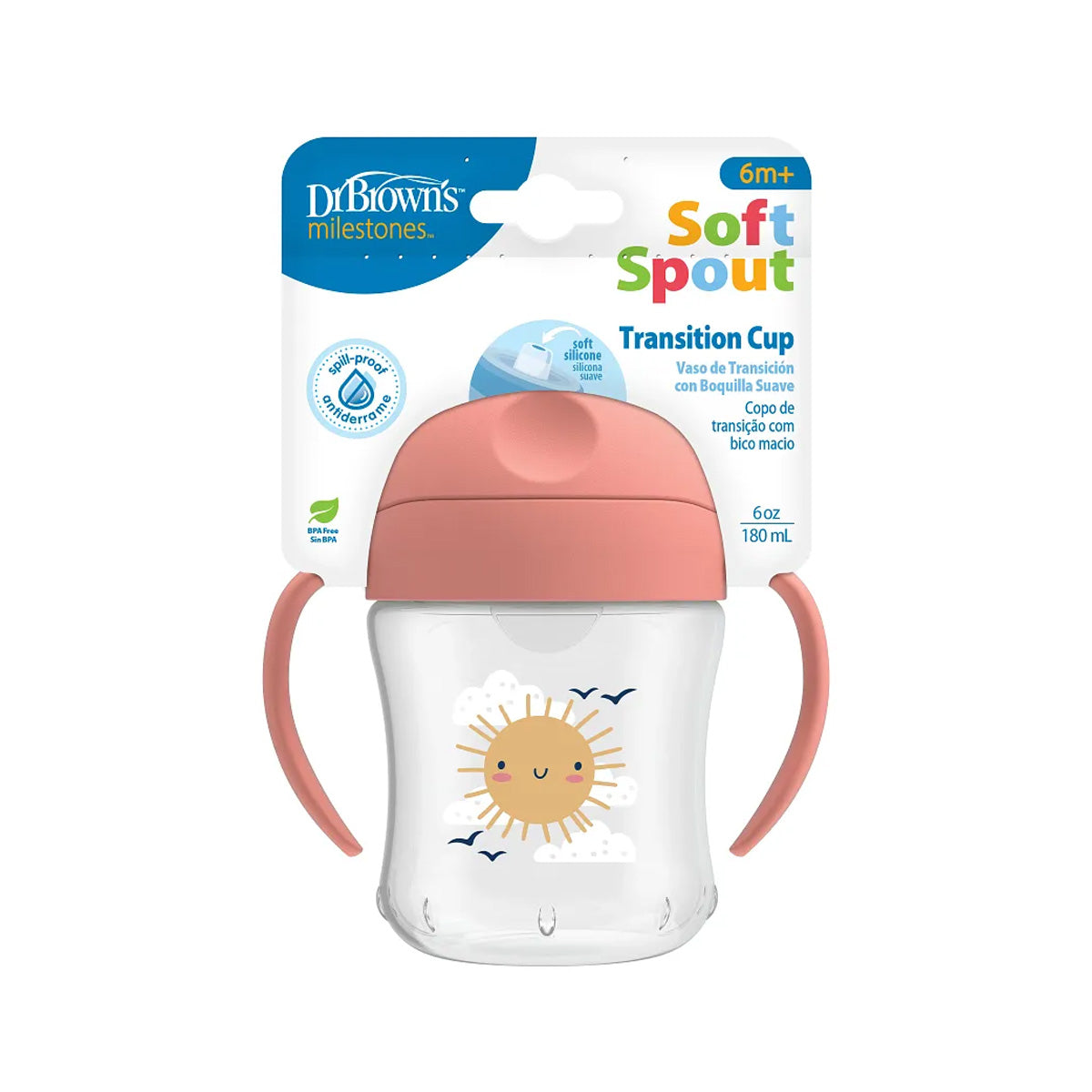 Dr. Brown’s Soft-Spout Sippy Cup With Handles 6 oz/180 mL (6m+) , 1-Pack