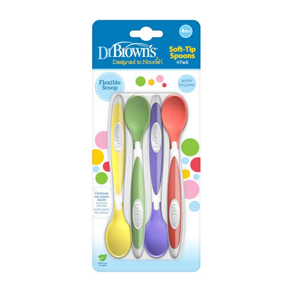 Dr. Brown’s Soft-Tip Spoon, 4-Pack (Yellow, Green, Purple, Red)