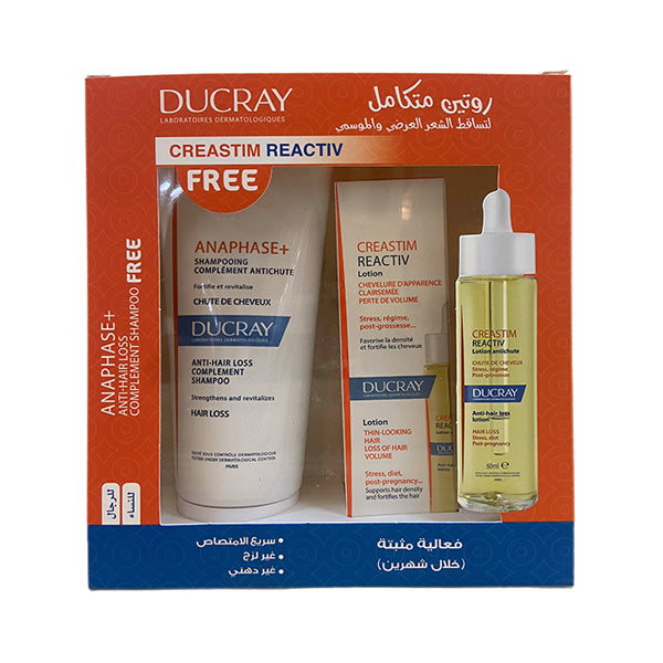 Ducray Anaphase+ Anti-hair Loss Complement Shampoo 200ml + Creastim Reactiv Lotion 60ml