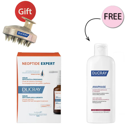 Ducray Anti Hair Loss Complete Routine Neoptide Expert + Anaphase Plus Shampoo + Gift Brush