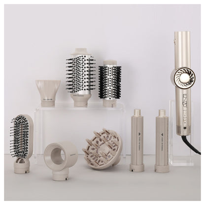 ENZO Foldable Hair Dryer Brush Set – 8 Accessories Styling Kit - EN-6208