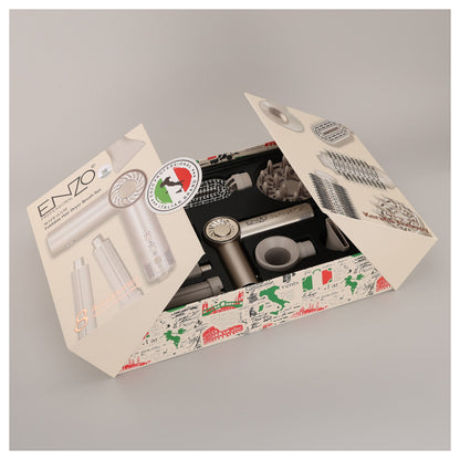 ENZO Foldable Hair Dryer Brush Set – 8 Accessories Styling Kit - EN-6208