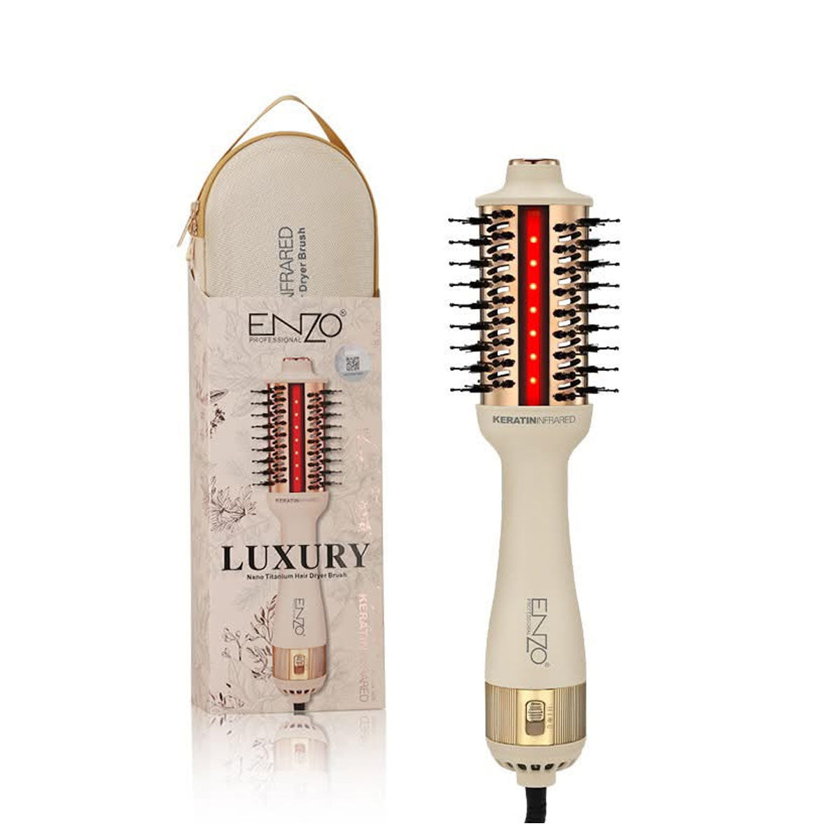 ENZO Luxury Keratin Infrared Nano Titanium Hair Dryer Brush - EN-506