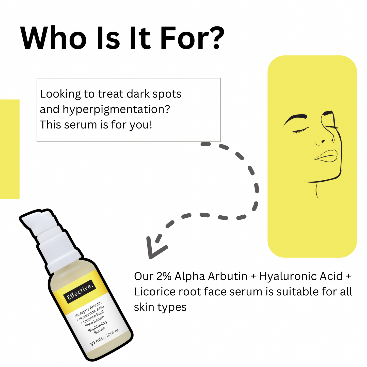 Effective 2% Alpha Arbutin + Hyaluronic Acid + Licorice Root Serum 30ml