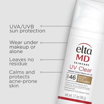 Elta-Md Uv Clear Tinted Broad-Spectrum Spf 46 48g