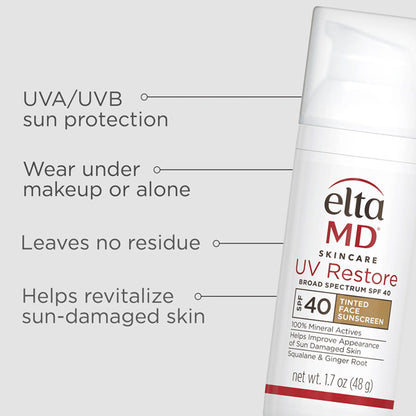 Elta-Md Uv Restore Tinted Broad-Spectrum Spf 40 48g