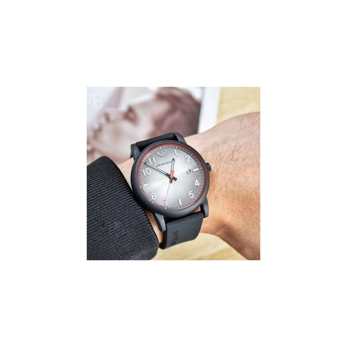 Emporio Armani AR11176 Men's Watch 43 Mm Black – Beauty Box