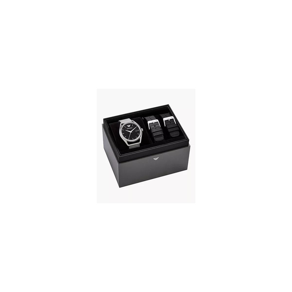 Emporio Armani AR80055 Men's Watch 41 Mm Silver Gift Set